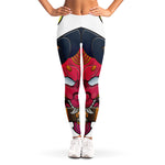 Japanese Demon Mask Print Women's Leggings