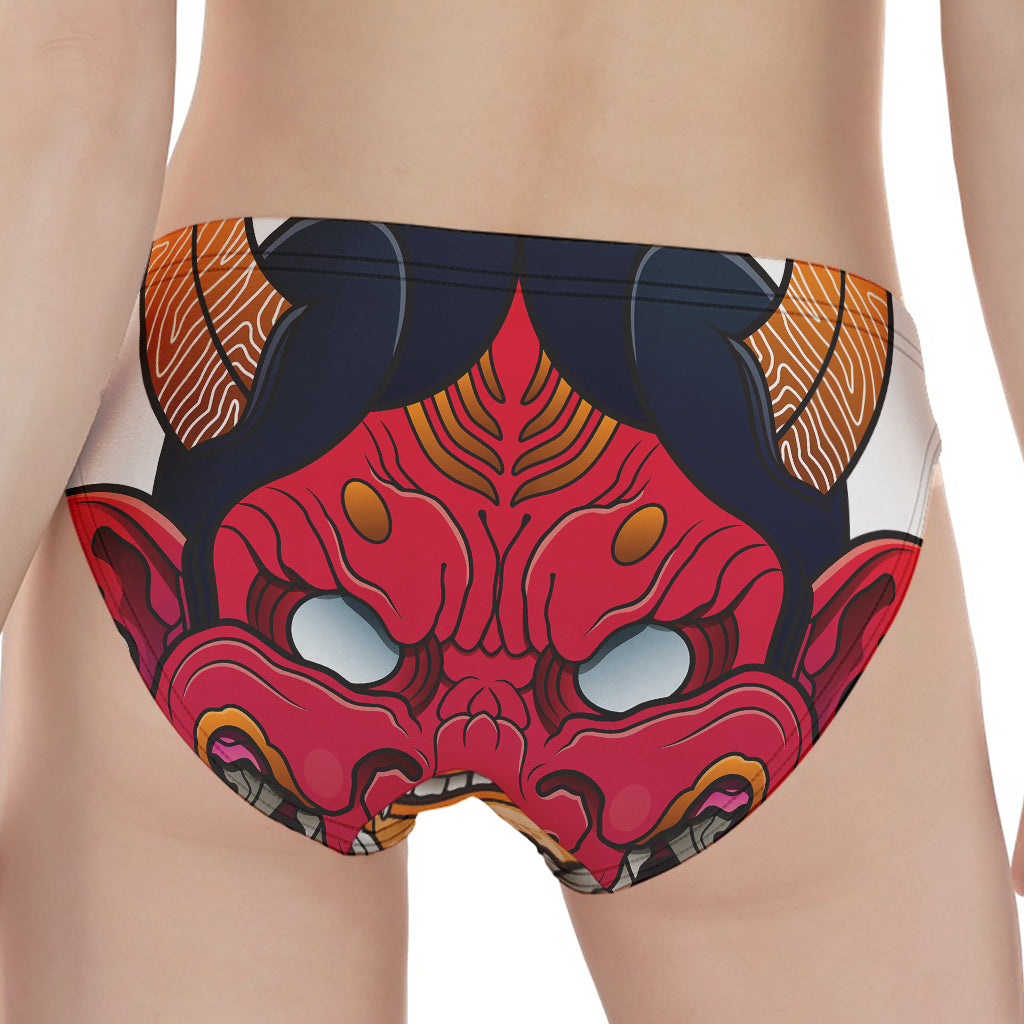 Japanese Demon Mask Print Women's Panties