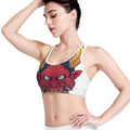 Japanese Demon Mask Print Women's Sports Bra