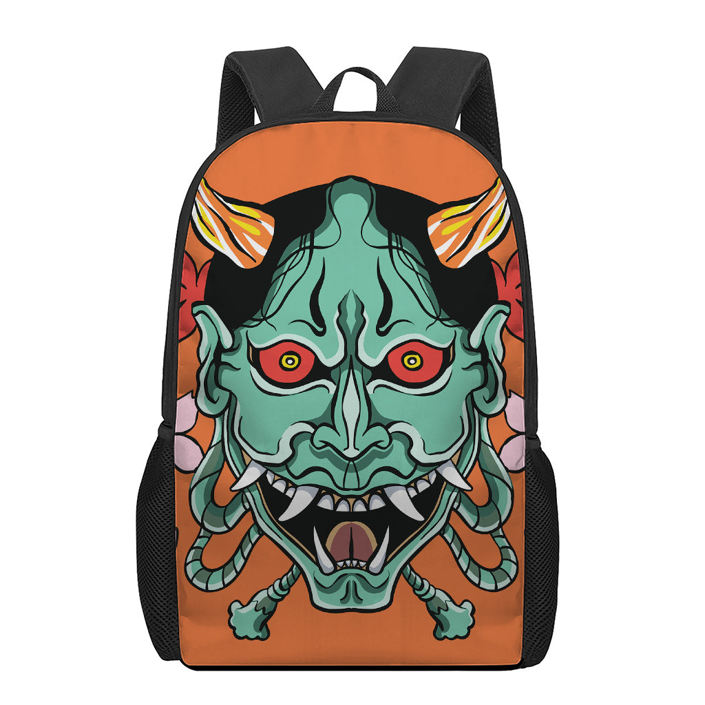 Japanese Demon Print 17 Inch Backpack