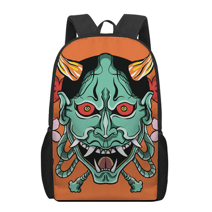 Japanese Demon Print 17 Inch Backpack