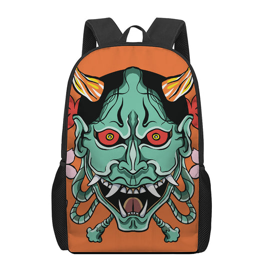Japanese Demon Print 17 Inch Backpack