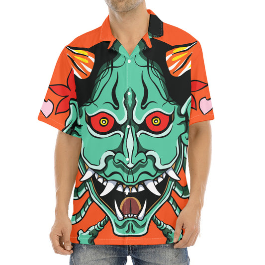Japanese Demon Print Aloha Shirt