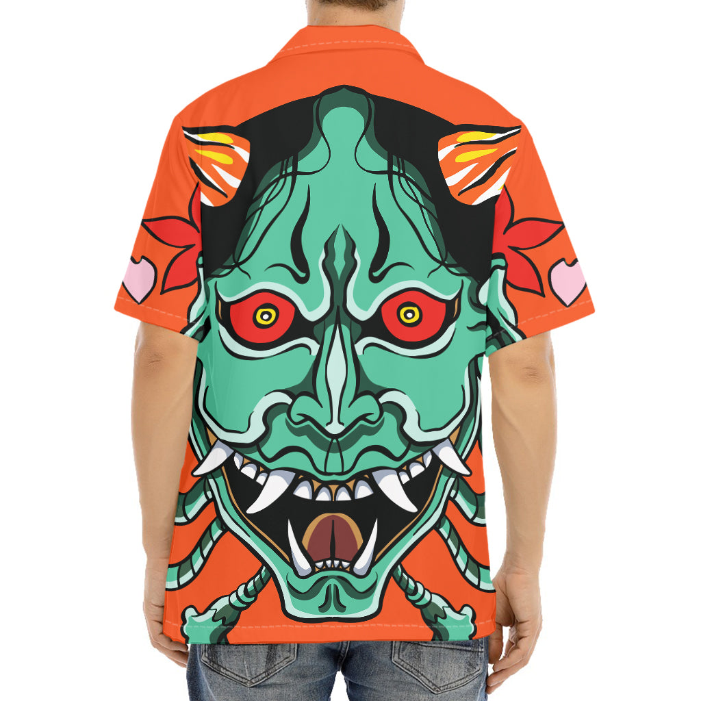 Japanese Demon Print Aloha Shirt