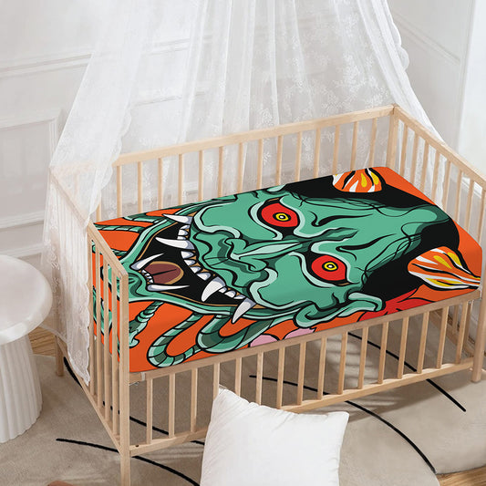 Japanese Demon Print Baby Crib Sheet