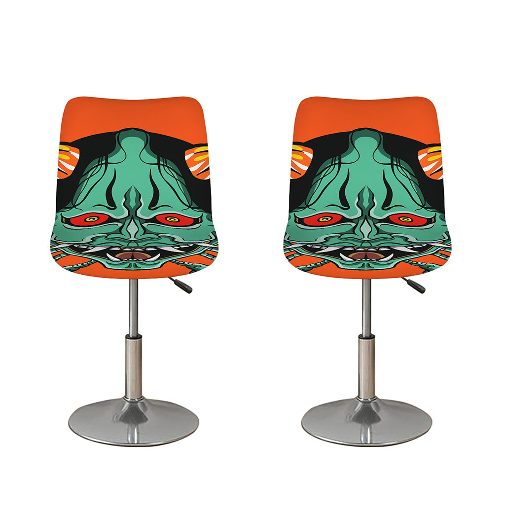 Japanese Demon Print Bar Stool Covers