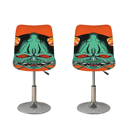 Japanese Demon Print Bar Stool Covers