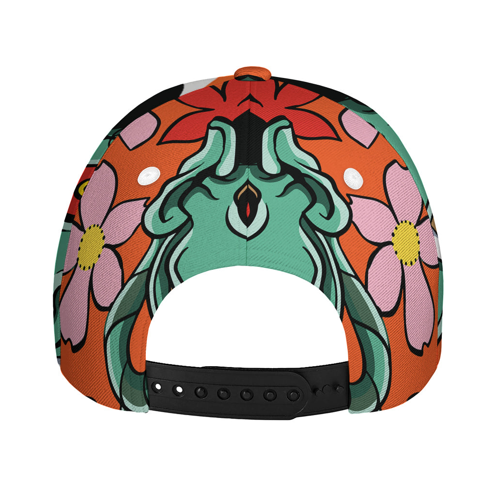 Japanese Demon Print Baseball Cap
