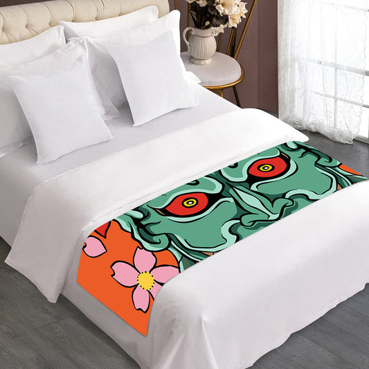 Japanese Demon Print Bed Runner