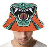 Japanese Demon Print Bucket Hat