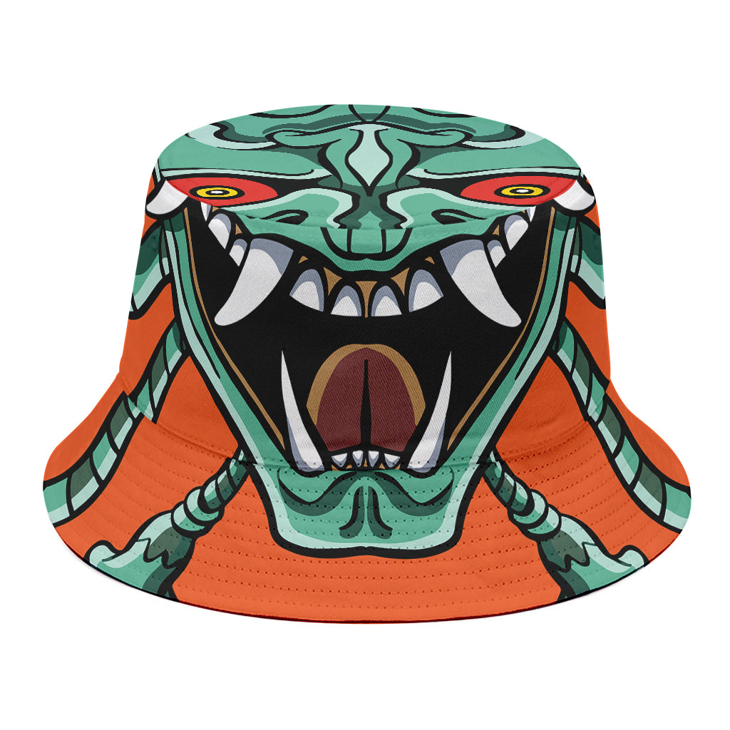 Japanese Demon Print Bucket Hat