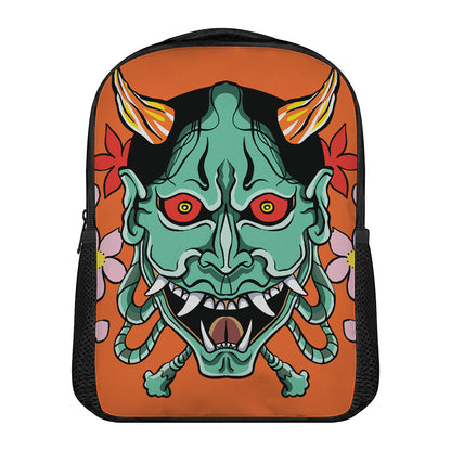 Japanese Demon Print Casual Backpack