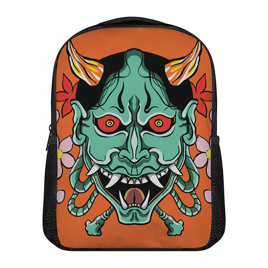 Japanese Demon Print Casual Backpack