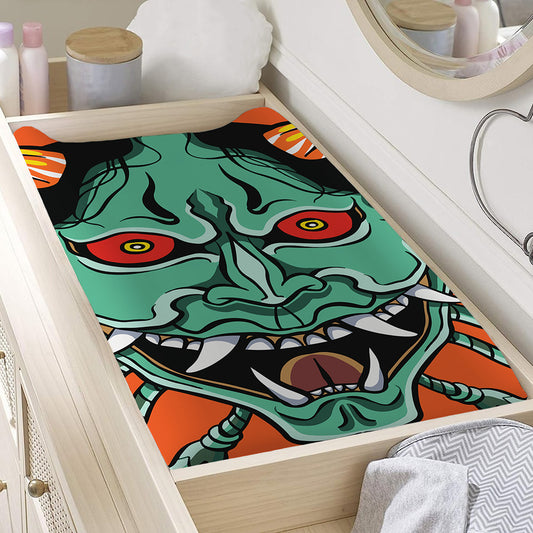 Japanese Demon Print Changing Pad Cover