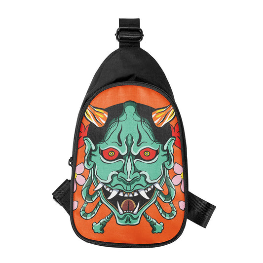 Japanese Demon Print Chest Bag