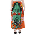 Japanese Demon Print Chiffon Maxi Skirt