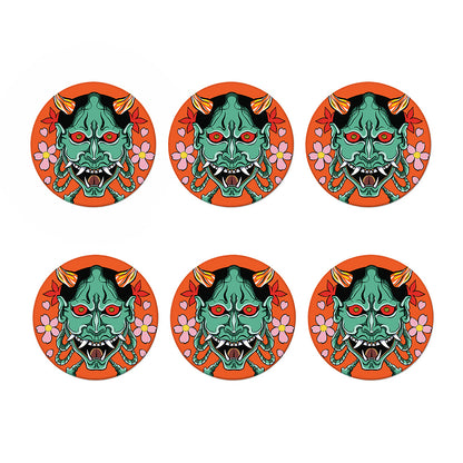 Japanese Demon Print Coaster Set