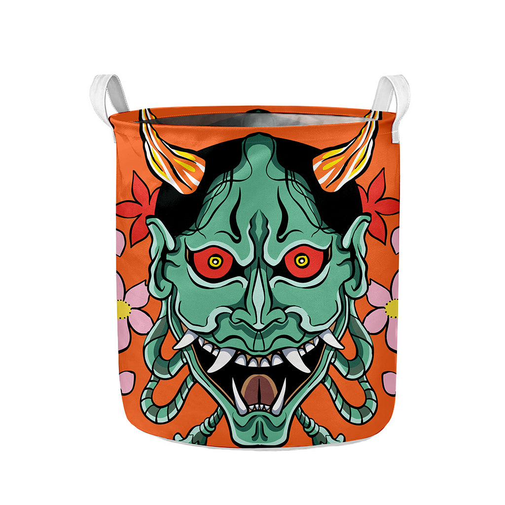Japanese Demon Print Collapsible Laundry Basket