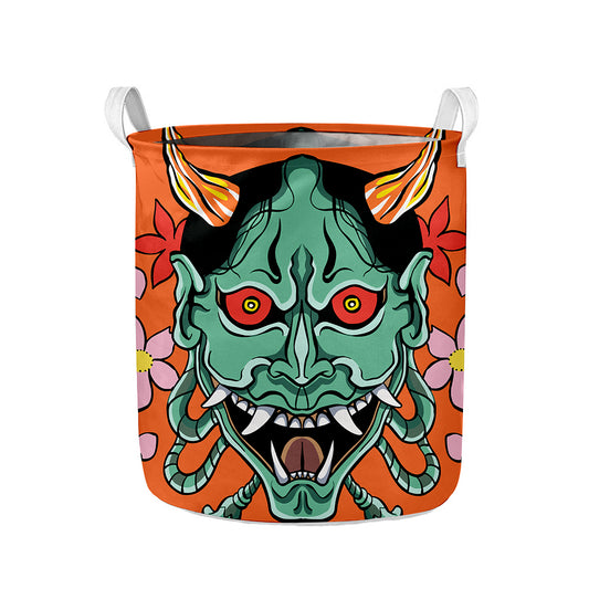 Japanese Demon Print Collapsible Laundry Basket