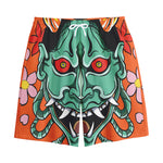 Japanese Demon Print Cotton Shorts