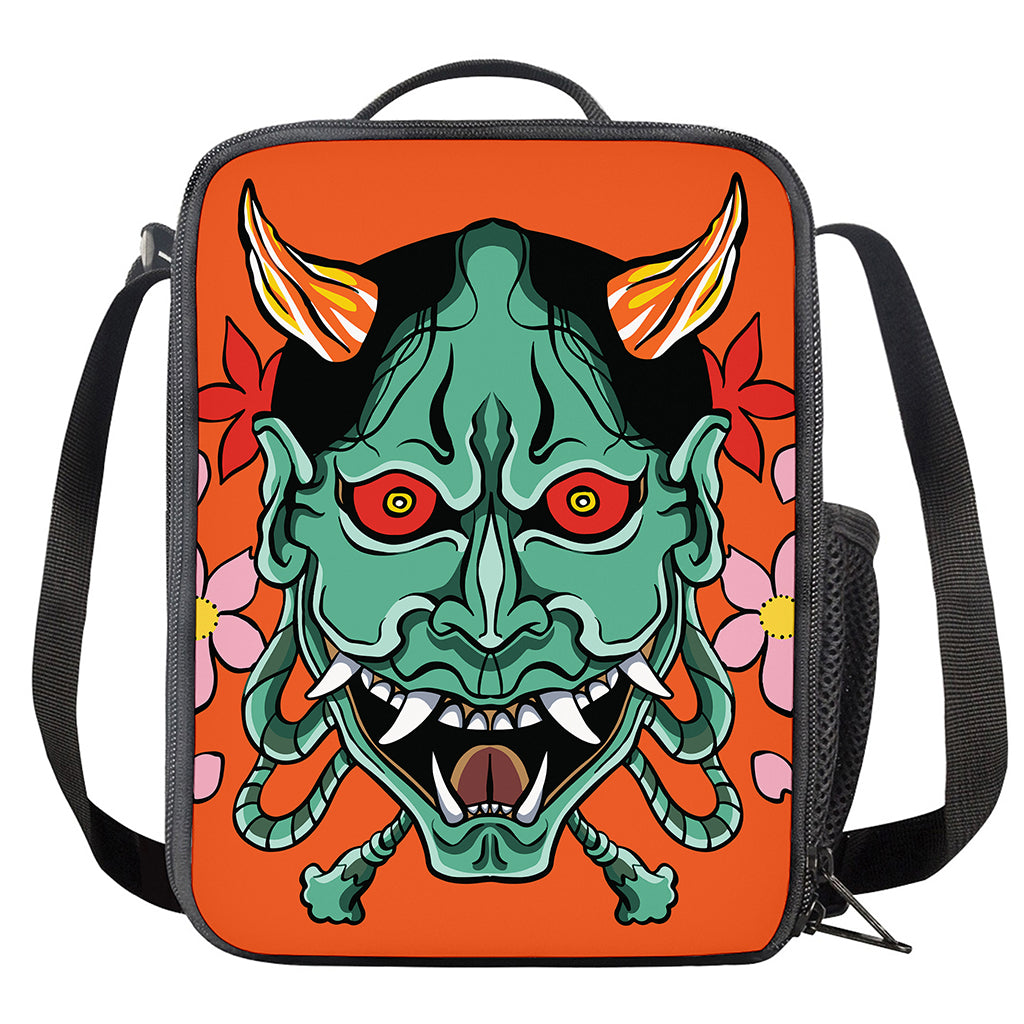Japanese Demon Print Crossbody Lunch Bag