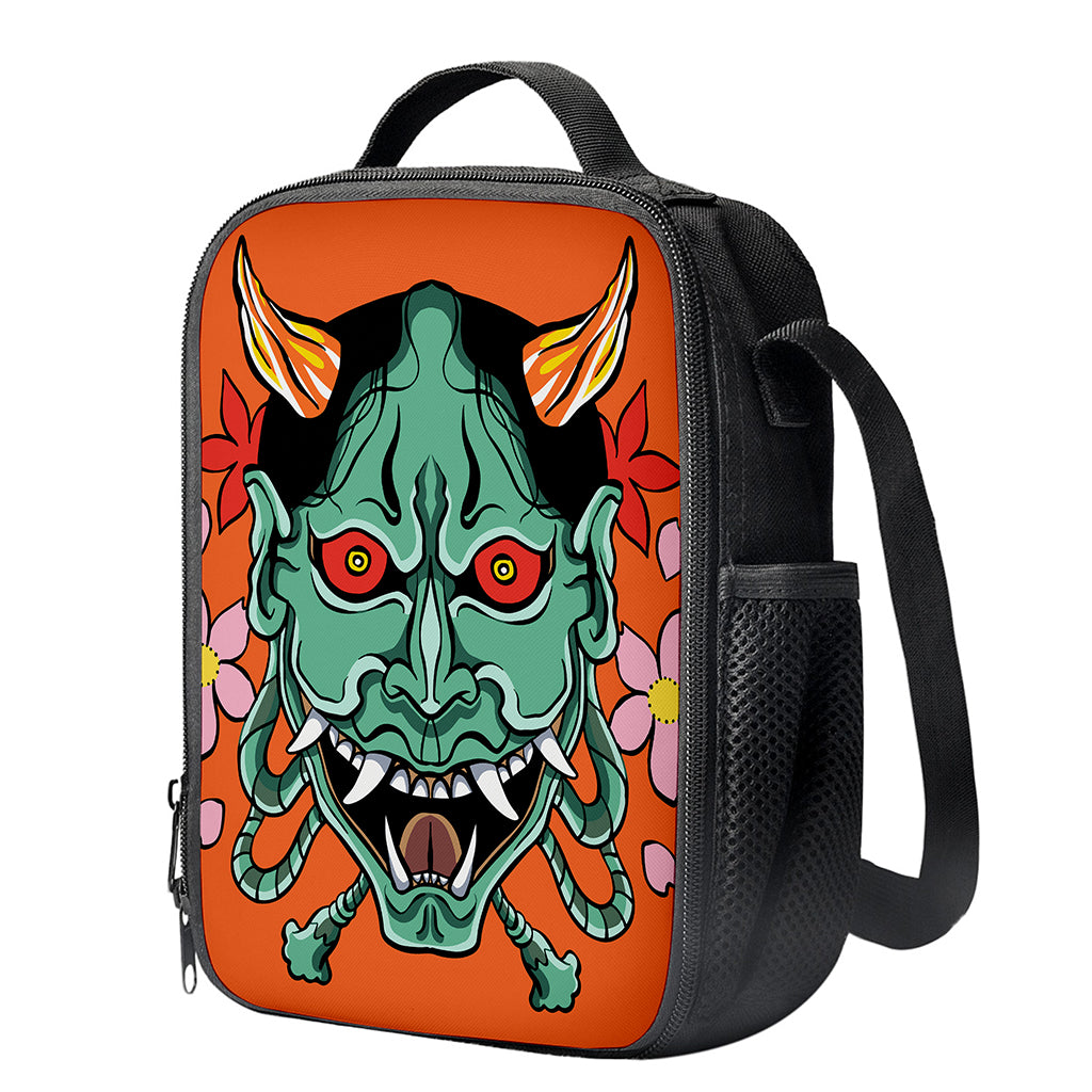 Japanese Demon Print Crossbody Lunch Bag