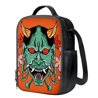 Japanese Demon Print Crossbody Lunch Bag