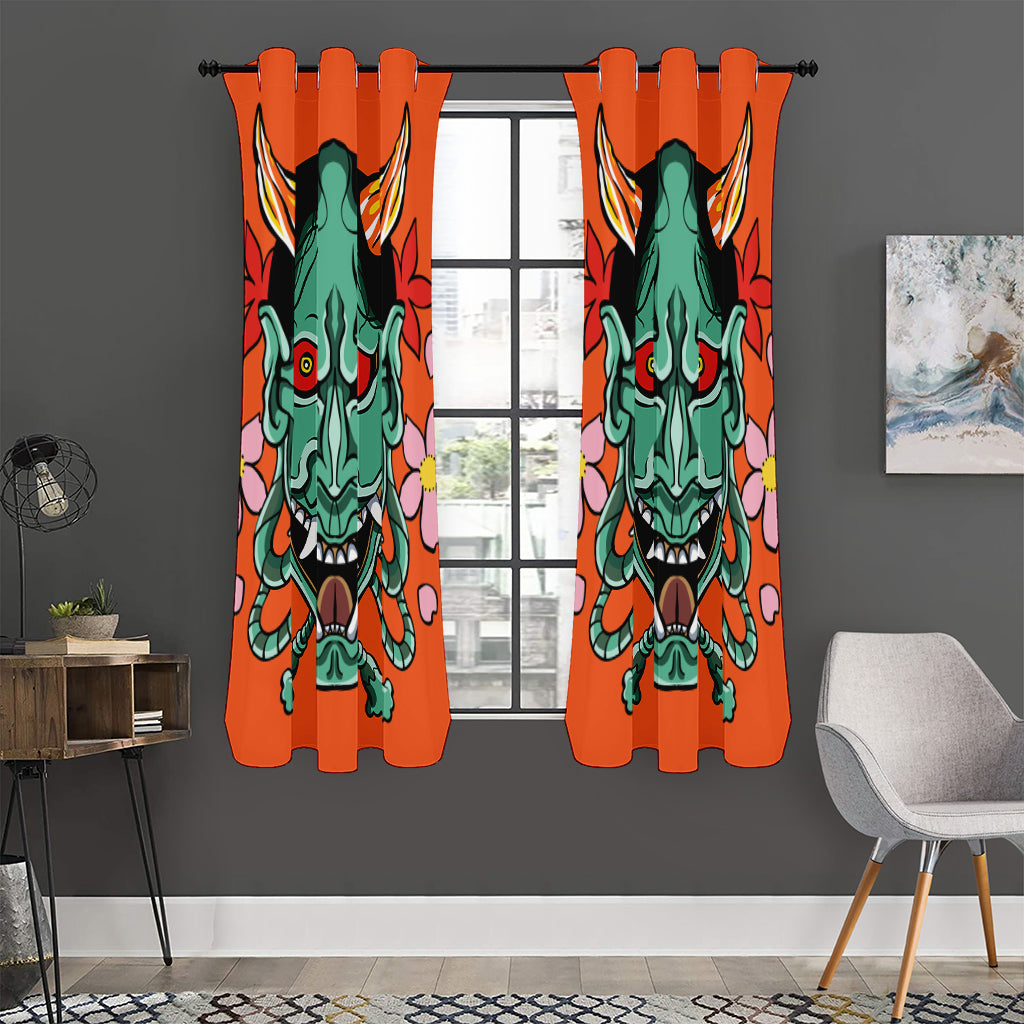Japanese Demon Print Curtain