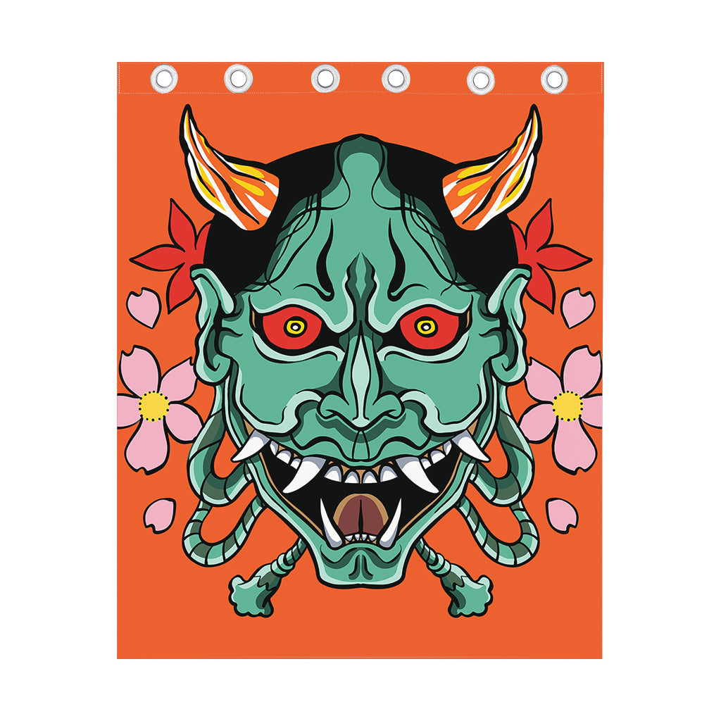 Japanese Demon Print Curtain