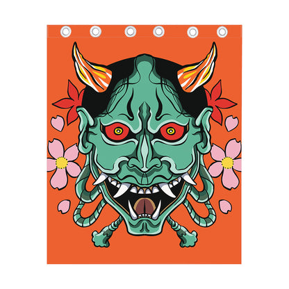 Japanese Demon Print Curtain