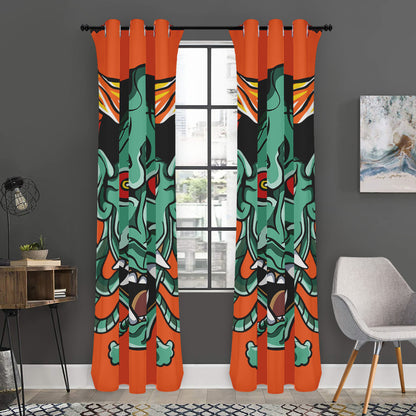 Japanese Demon Print Curtain