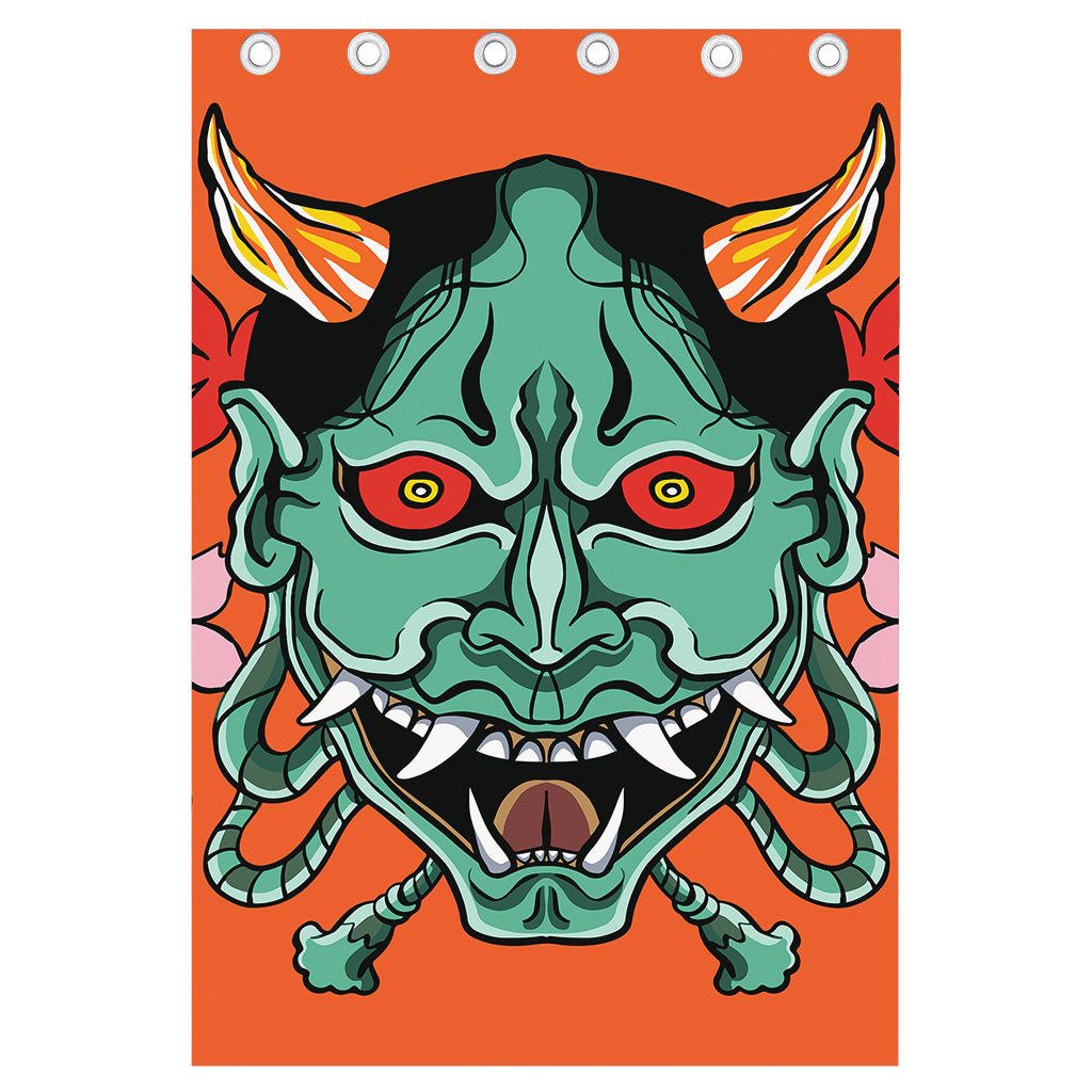 Japanese Demon Print Curtain