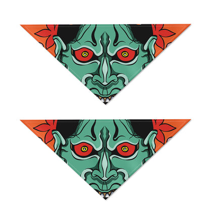 Japanese Demon Print Dog Bandana
