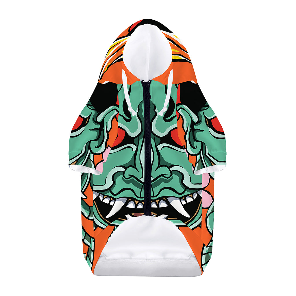 Japanese Demon Print Dog Zip Up Hoodie
