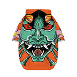 Japanese Demon Print Dog Zip Up Hoodie