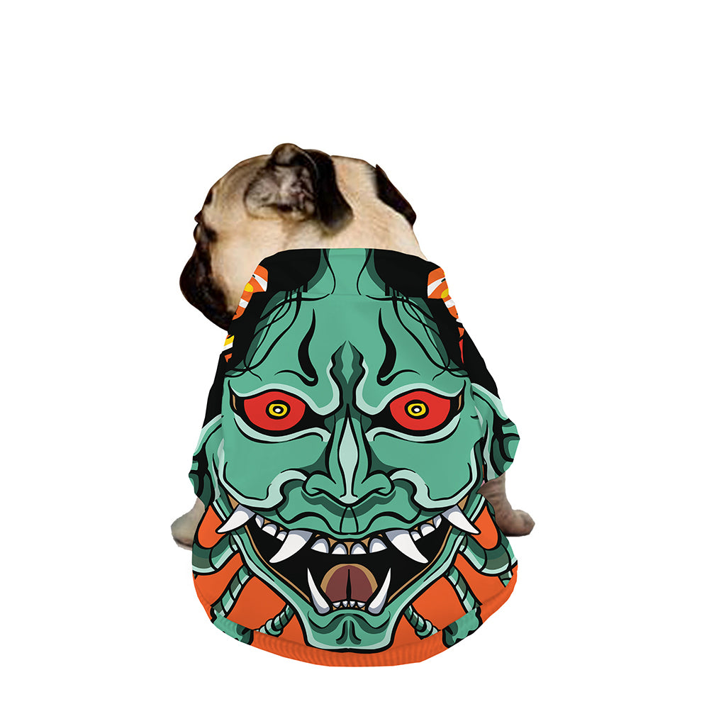 Japanese Demon Print Dog Zip Up Jacket