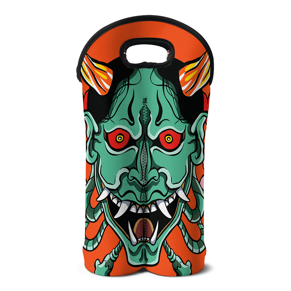 Japanese Demon Print Double Neoprene Wine Tote
