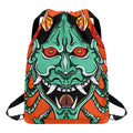 Japanese Demon Print Drawstring Backpack