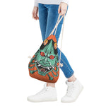 Japanese Demon Print Drawstring Bag