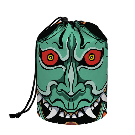 Japanese Demon Print Drawstring Makeup Bag