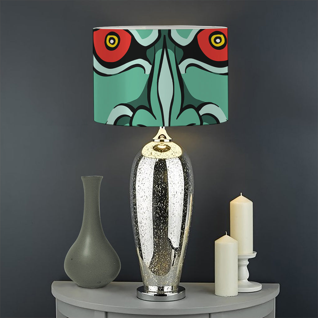 Japanese Demon Print Drum Lamp Shade
