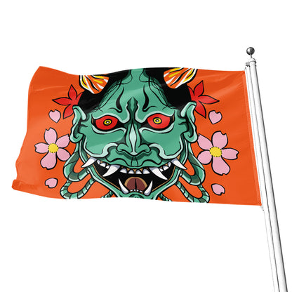 Japanese Demon Print Flag