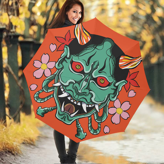 Japanese Demon Print Foldable Umbrella