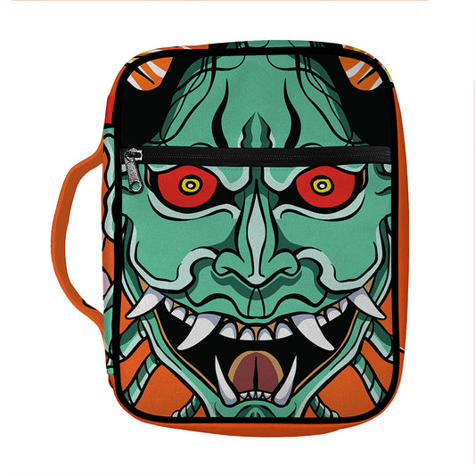 Japanese Demon Print Front Pocket Bible Bag