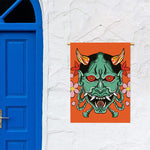 Japanese Demon Print Garden Flag