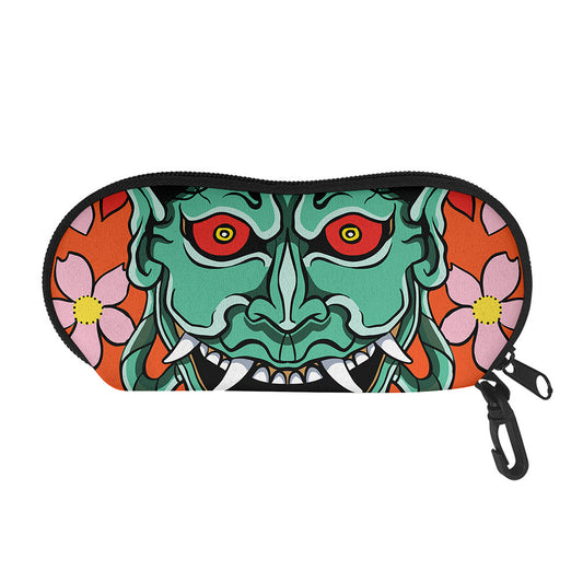 Japanese Demon Print Glasses Case