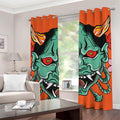 Japanese Demon Print Grommet Curtains