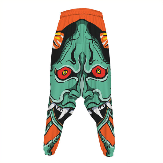 Japanese Demon Print Hammer Pants