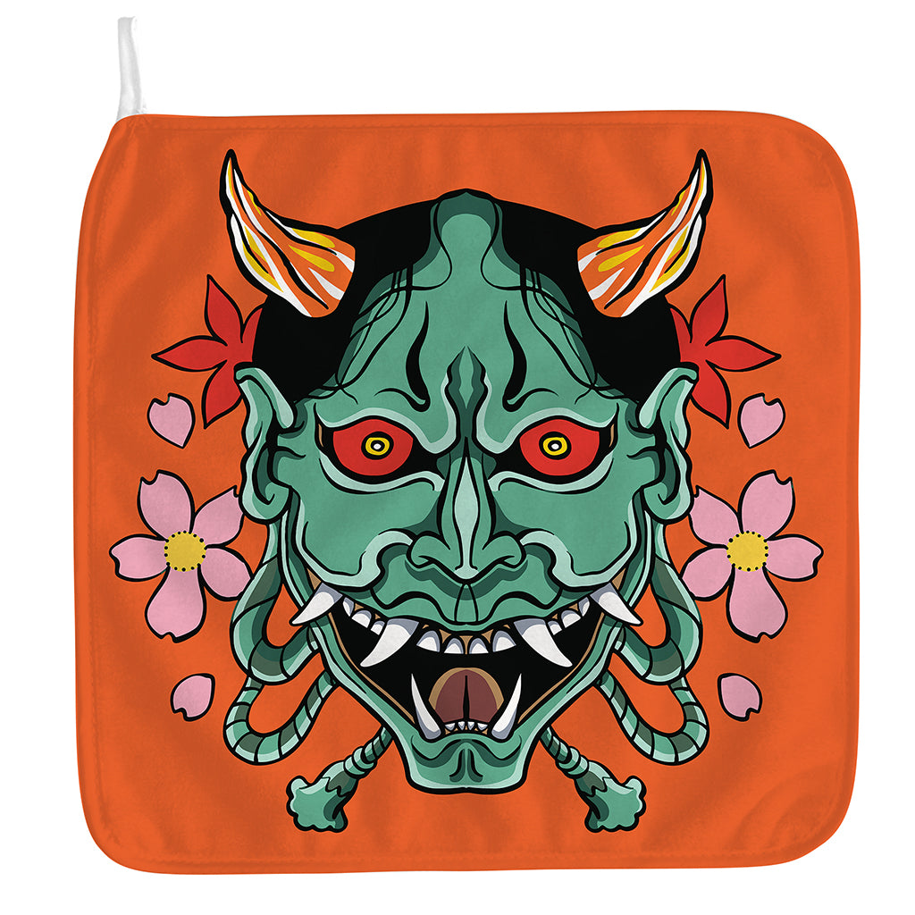 Japanese Demon Print Hand Towel