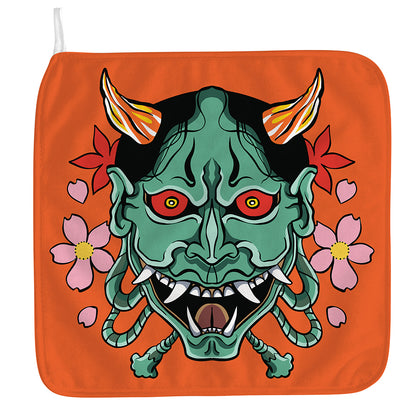 Japanese Demon Print Hand Towel